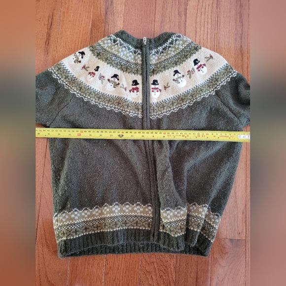 Vintage Croft & Barrow Christmas Silk Blend  Sweater Petite M Cardigan Women - Picture 6 of 8